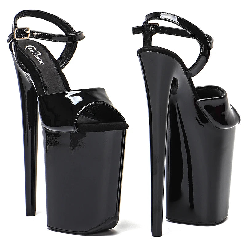 9-Inch Patent Open-Toe Platform Sandals