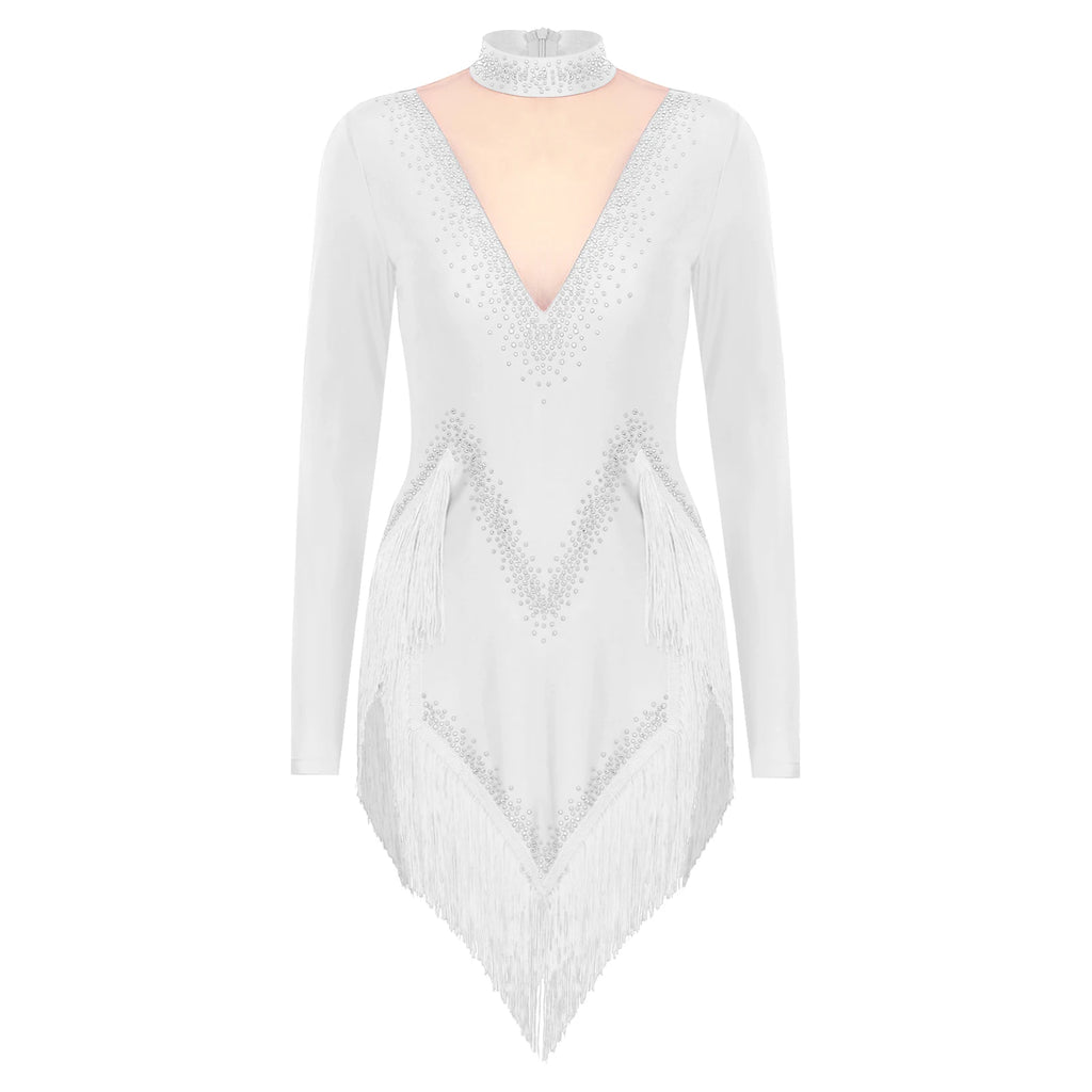 Starlight Rhinestone Tassel Latin Dance Dress