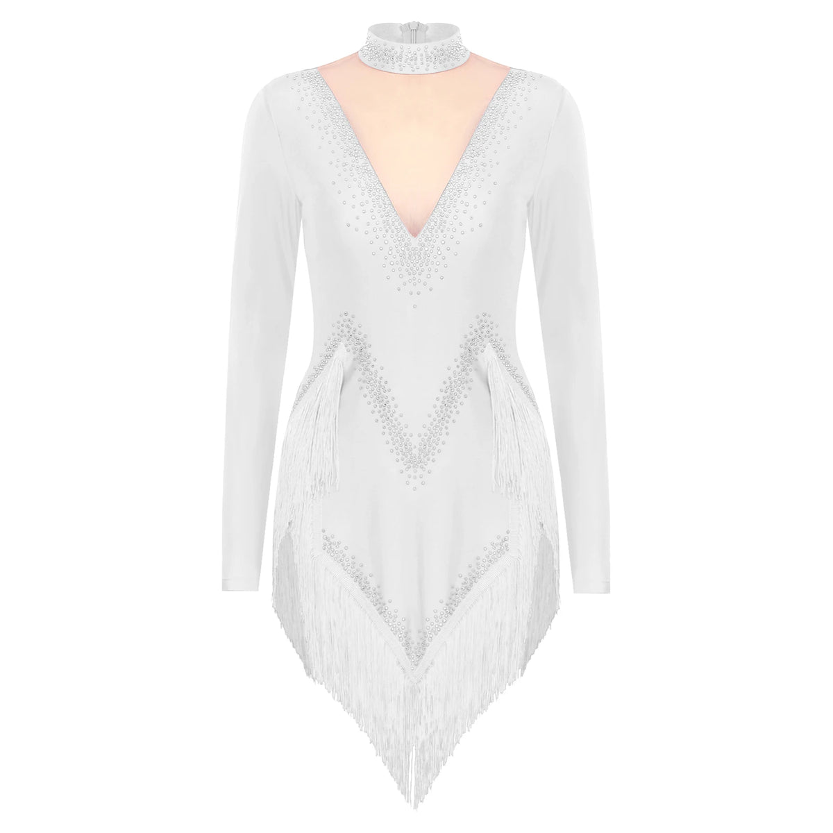 Starlight Rhinestone Tassel Latin Dance Dress