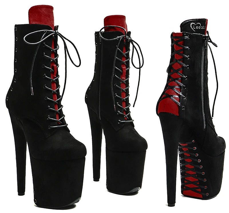8-Inch Two-Tone Platform Ankle Boots