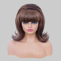 Retro Glam Pink Updo Wig - 60s Beehive & 70s Pinup Synthetic Wig (12 Inches)