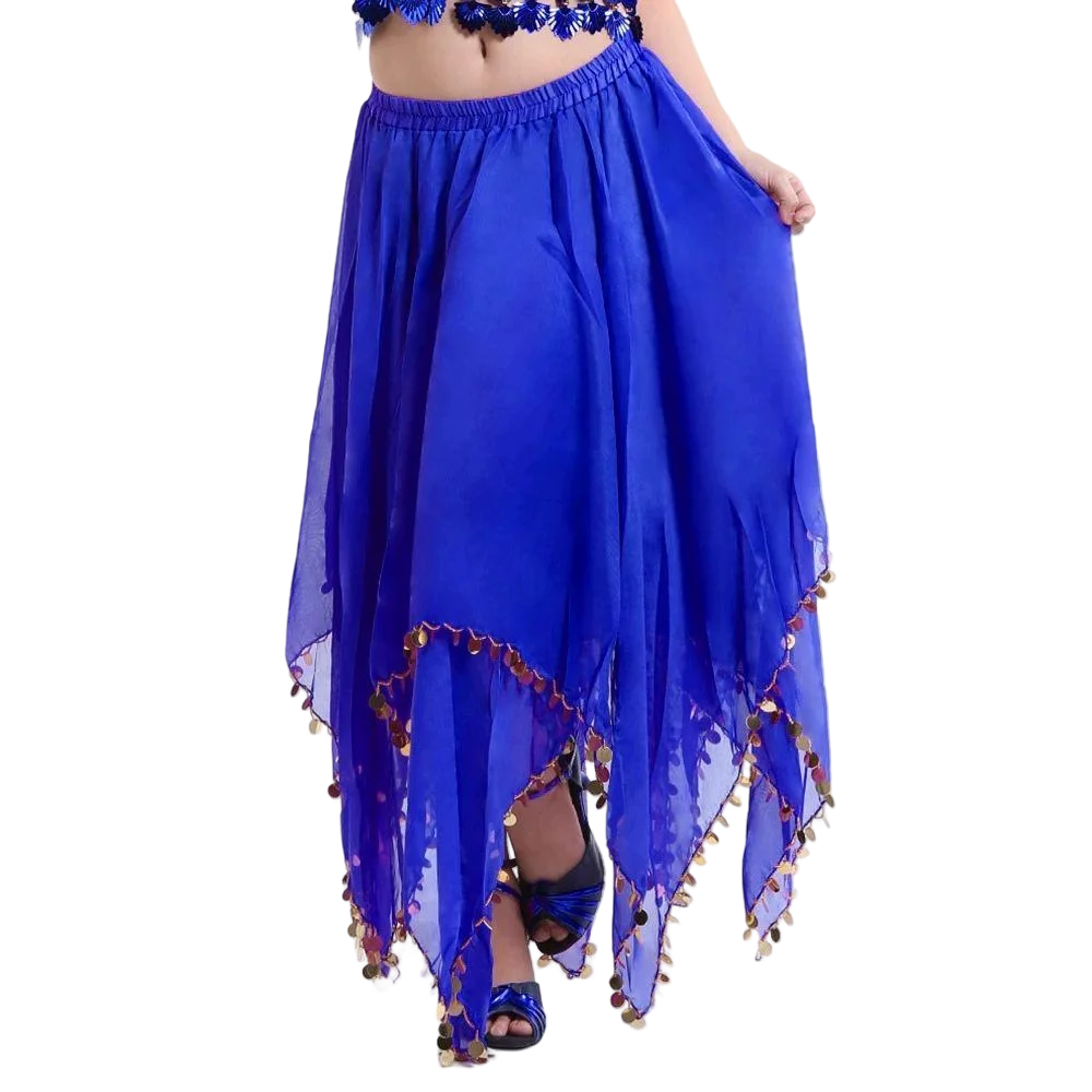 Belly Dance Chiffon Skirt | Sequin Trim | 11 Colors