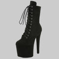 "The Siren" Extreme Platform Lace-Up Ankle Boots - 20cm Heel, 10cm Platform