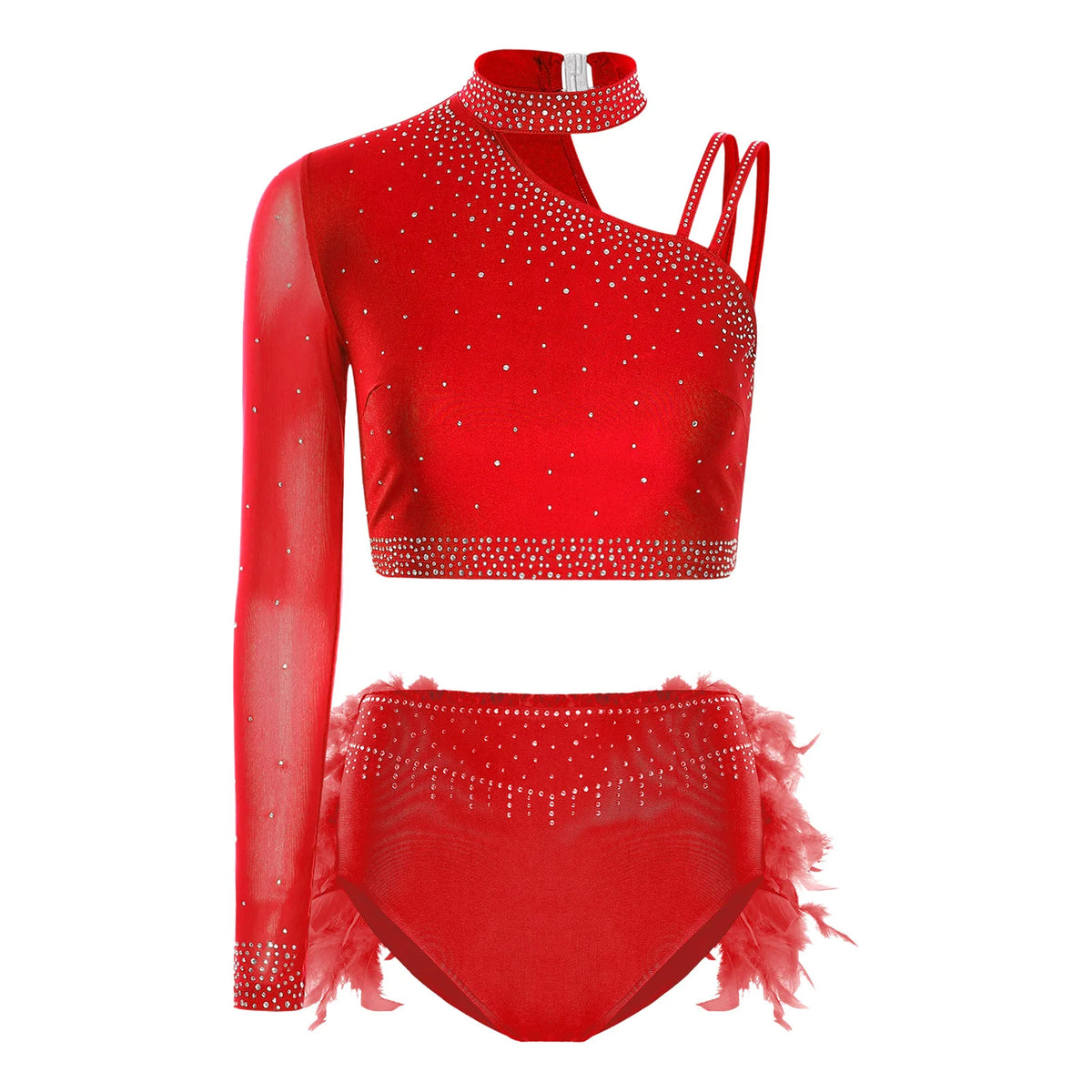 Latin Dance Set | Rhinestones & Faux Feathers