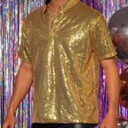 Men's Sequin Polo Shirt | Short Sleeve | Stage