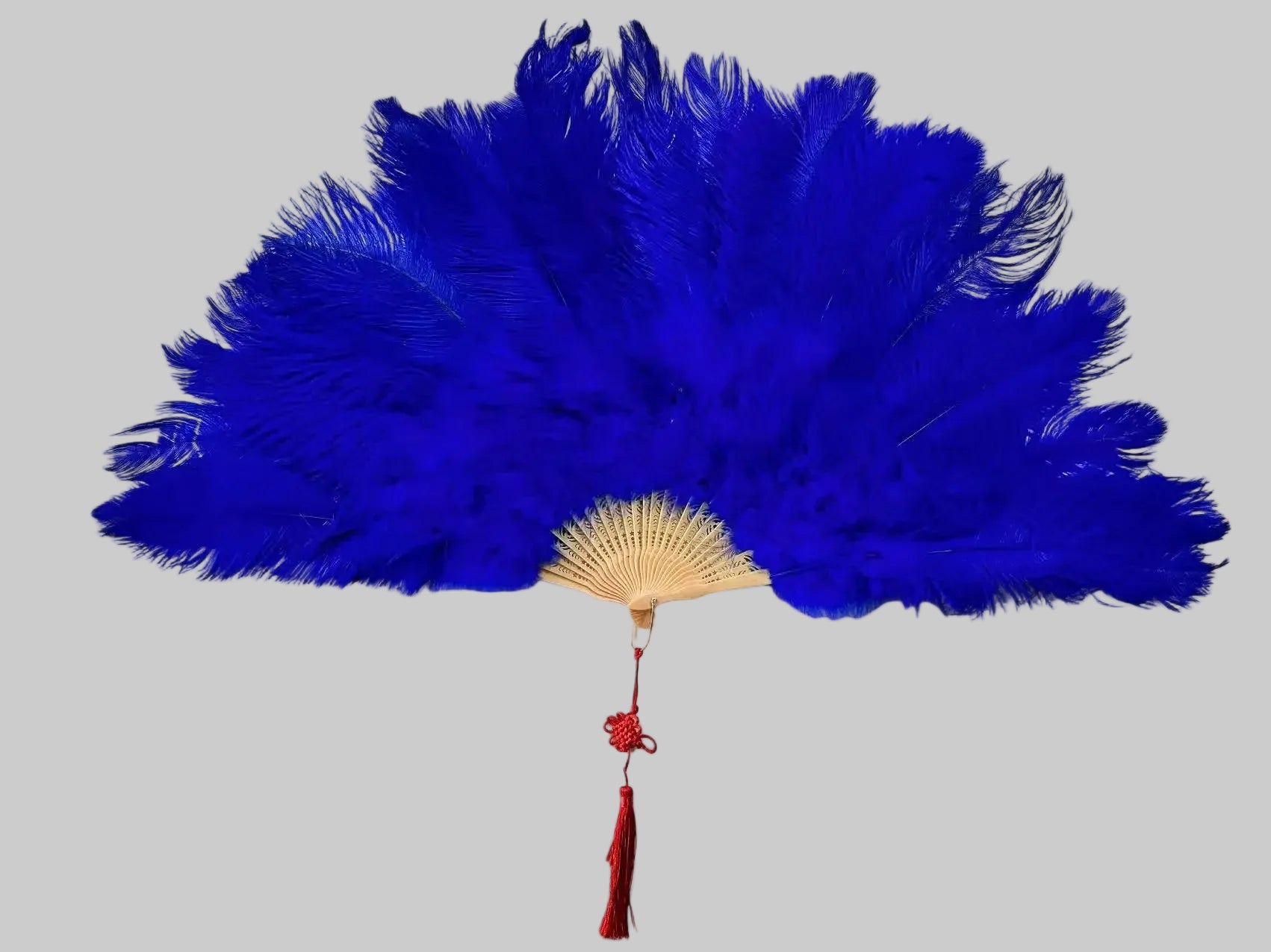 Feather Fan - Handcrafted Samba Carnival Performance Fan with Rhinestones