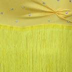 Yellow Latin Dance Dress with Fringe Details