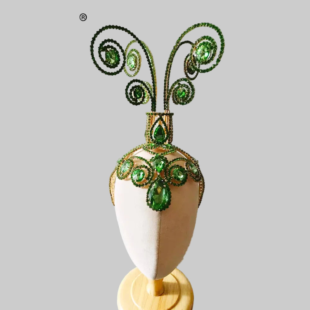 Rhinestone Headpiece - Exaggerated High Crown for Drag & Stage Performance