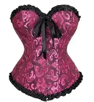 Victorian Overbust Corset | Floral Satin | Plus Size