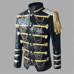 Sequin Military Jacket | Chain Detail