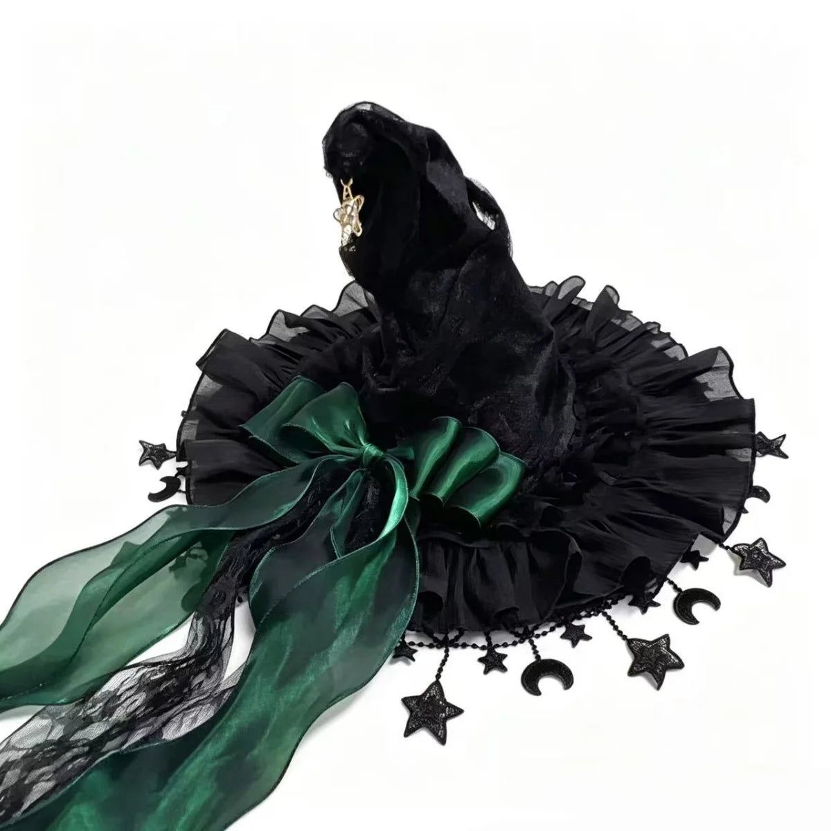 Gothic Witch Hat | Velvet, Lace & Satin Ribbon