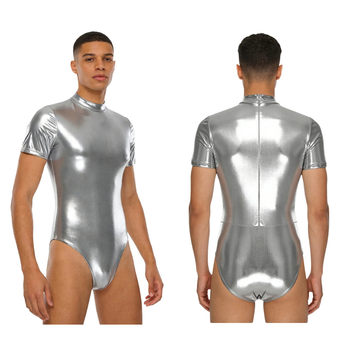 Men's Metallic Bodysuit | Zip Front