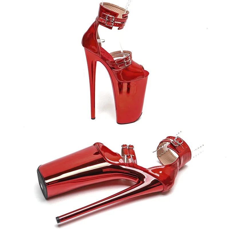 10-Inch Platform Sandals - Peep Toe Exotic Dance Heels