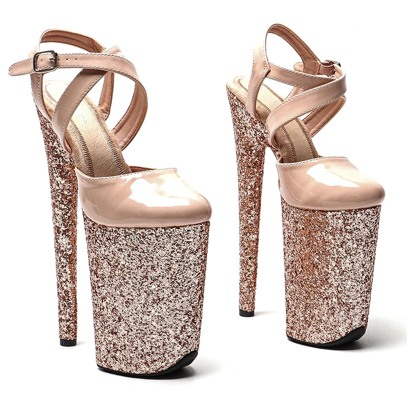 9-Inch Patent Platform Sandals - High Heel Dance Shoes