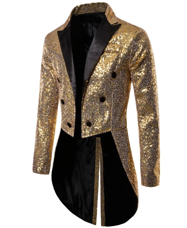 Men's Sequin Tailcoat Jacket | Glitter | Stage & Party