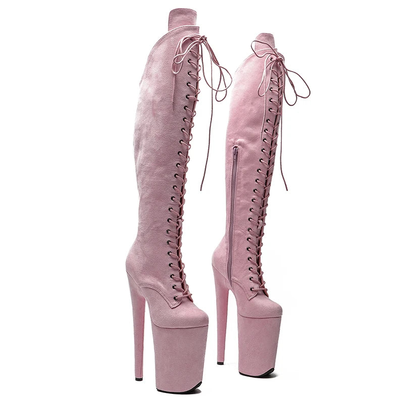 9-Inch Suede Thigh-High Boots - Platform Dance Boots