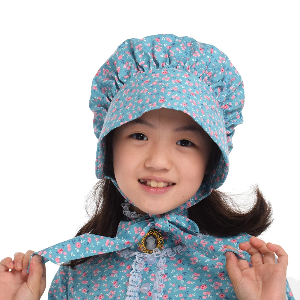 Colonial Bonnet Hat | Floral Cotton | One Size