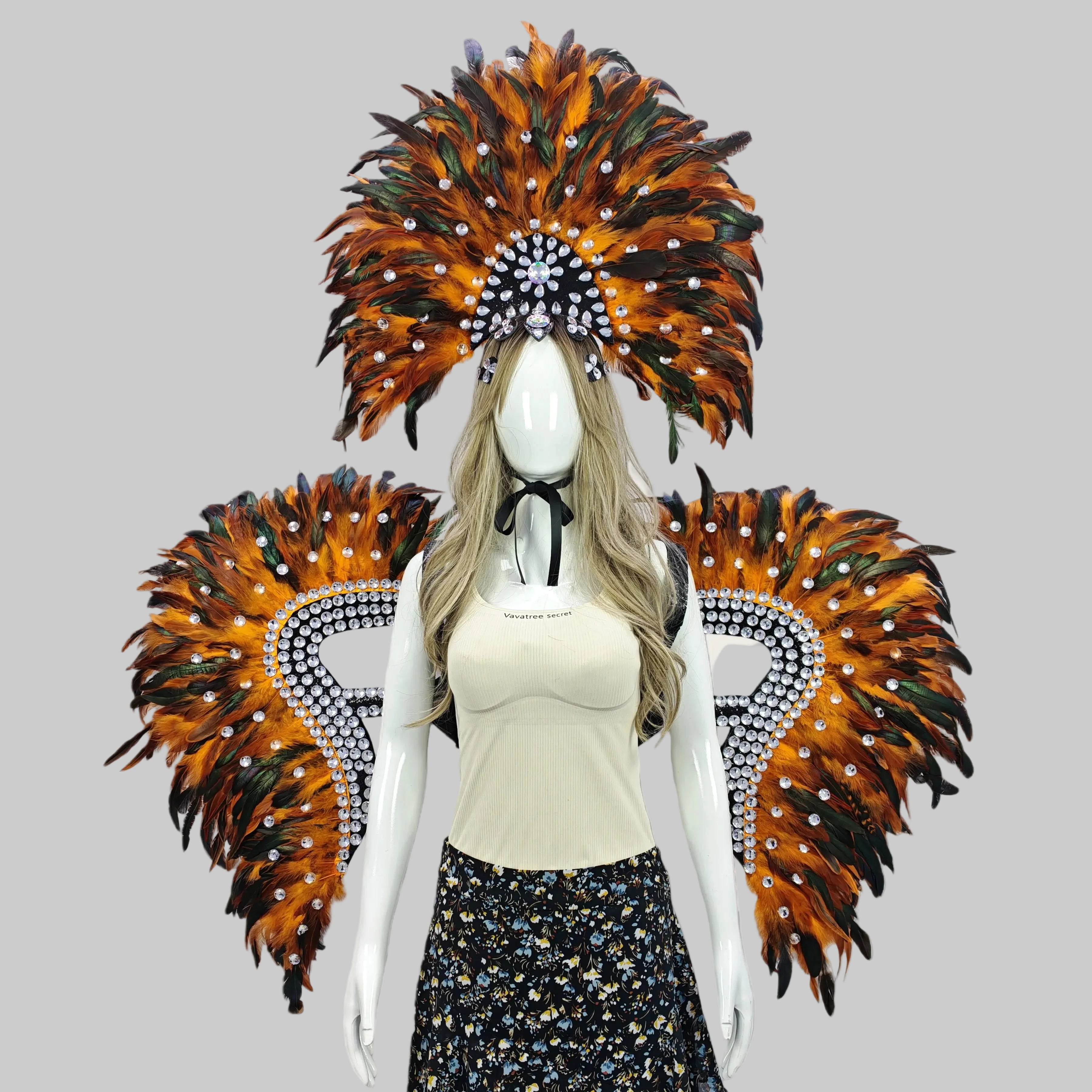 Feather Headdress & Wing Set - Festival & Performance Costume