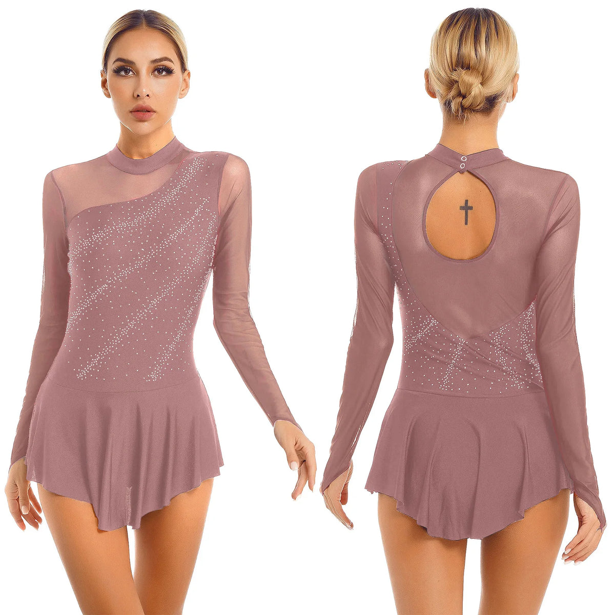 Sequin Lyrical Dress | Mesh Skirt | Long Sleeve