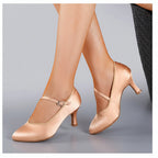 Satin Ballroom Dance Shoes | Closed Toe | 5.5cm & 7.5cm Heel