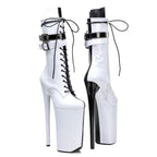 Black & White 10-Inch Platform Pole Dance Boots
