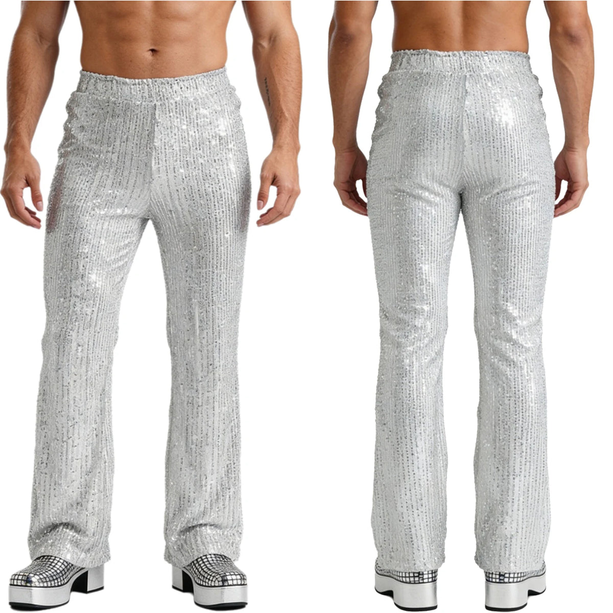 Men’s Sequin Pants | Lined Wide Leg