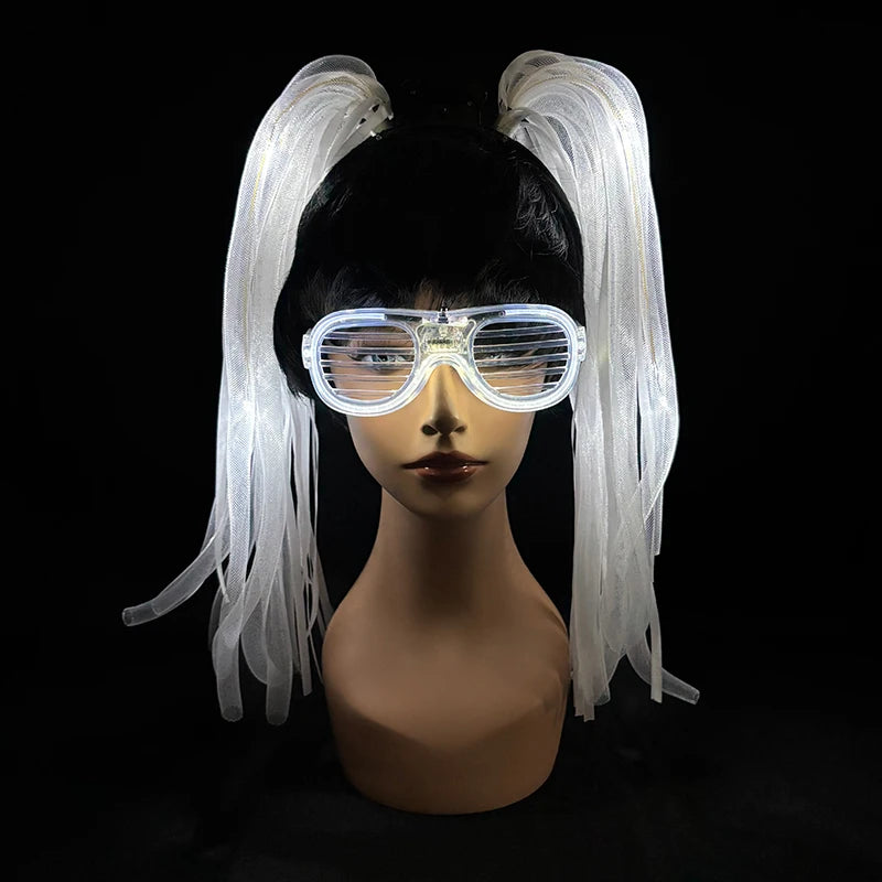 LED Light-Up Braid Pigtail Headband | Rave Festival Hair