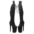 9-Inch Suede Thigh-High Platform Boots - High Heel Performance Boots