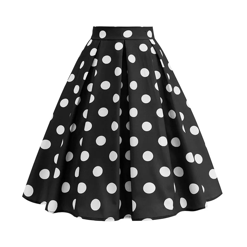 Polka Dot Midi Skirt | High Waist | S–XXL