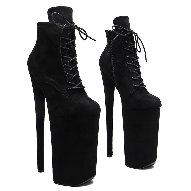 10-Inch Suede Ankle Boots - Lace-Up Dance Boots