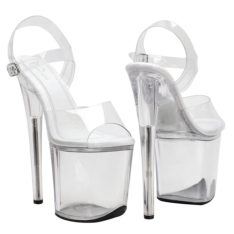 8-Inch Clear Platform Heels - Pole Dance Shoes
