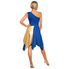 Radiance Metallic One-Shoulder Dance Dress