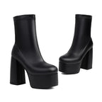 Stretch Platform Ankle Boots | Square Heel | 12.5cm | EU 34–48