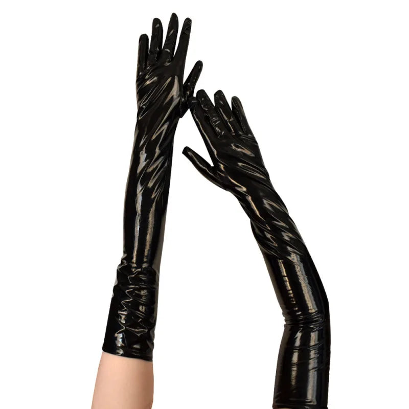 Glossy Opera Gloves | 53 cm
