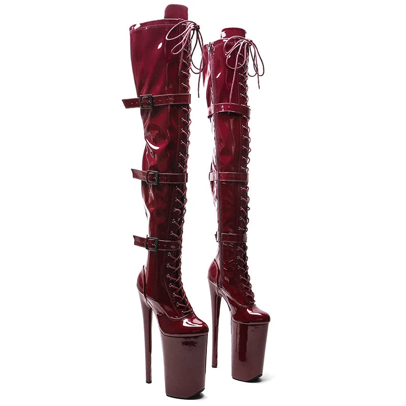 10-Inch Patent Thigh-High Boots