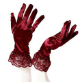 Satin Gloves | Floral Lace Cuffs