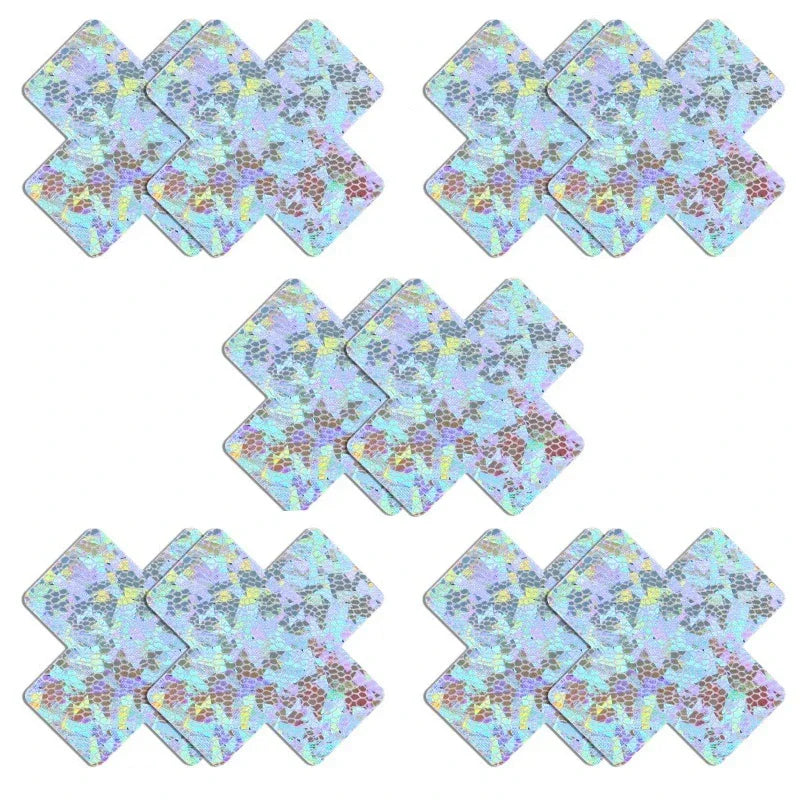 Holographic Glitter Nipple Pasties | 5 Pairs | Multi-Shape