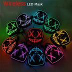 EL Wire Glow Purge Mask | 4 Flash Modes | 37 Styles | Rave & Festival