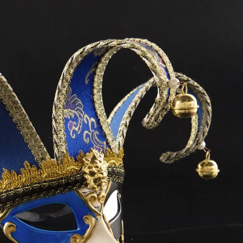 Venetian Jester Mask | Bell-Tipped Horns | 3 Colors