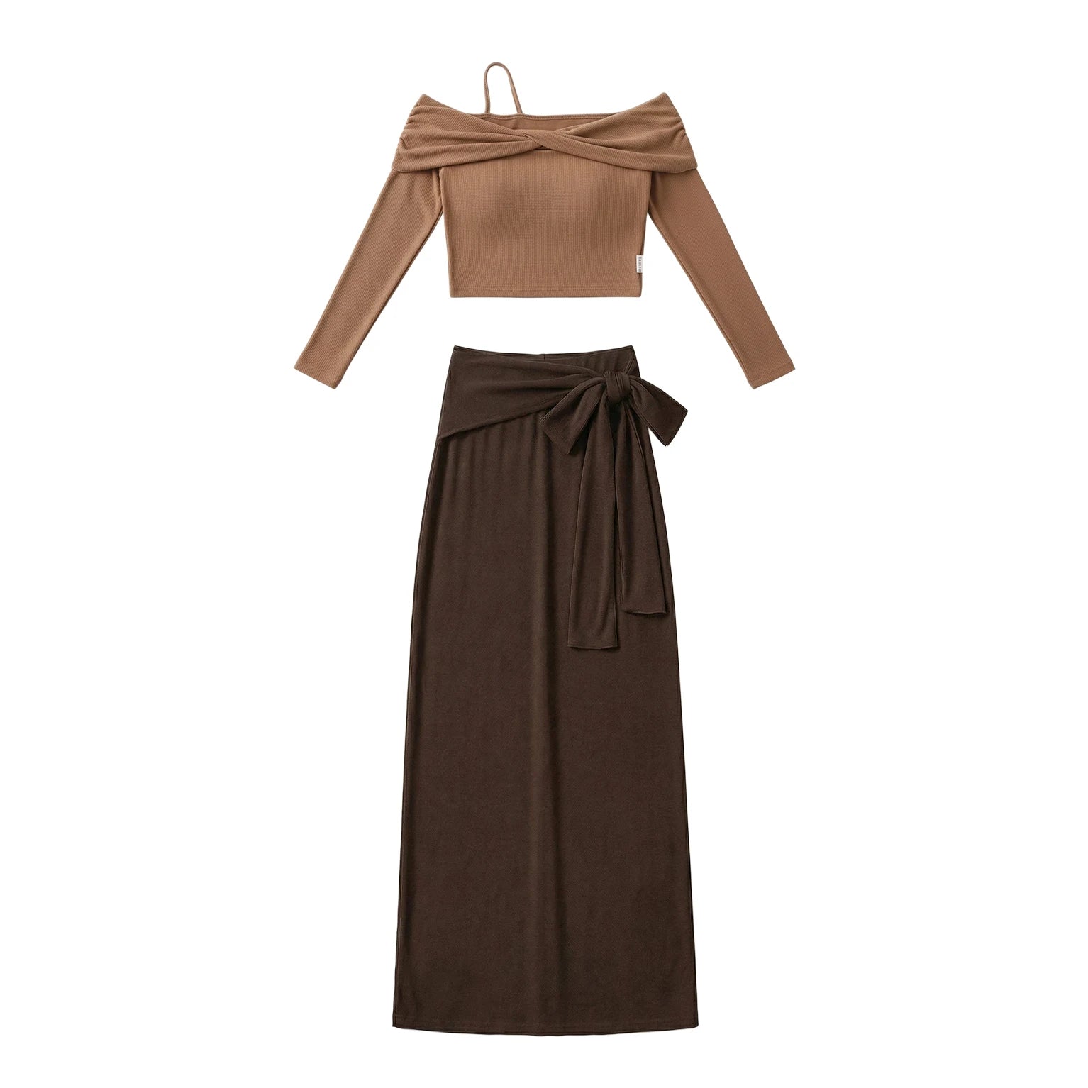 Belly Dance Training Set | 2-Piece | Long Sleeve & Bodycon Skirt