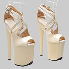 20CM Platform Sandals - 8 Inch High Heel Pole Dance Shoes