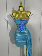 Metallic Sequin 2-Piece Set | Top & Mini Skirt | Stage & Club