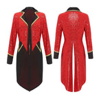 Sequin Ringmaster Tailcoat | Gold Trim | Circus Jacket