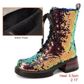 Sequin Ankle Boots | Lace-Up | 5.5cm Heel