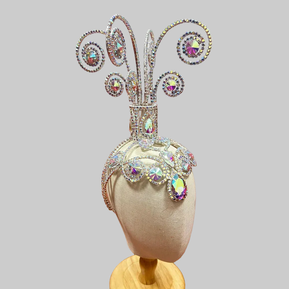 Rhinestone Headpiece - Exaggerated High Crown for Drag & Stage Performance