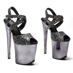 8-Inch Glitter Platform Sandals - High Heel Performance Shoes