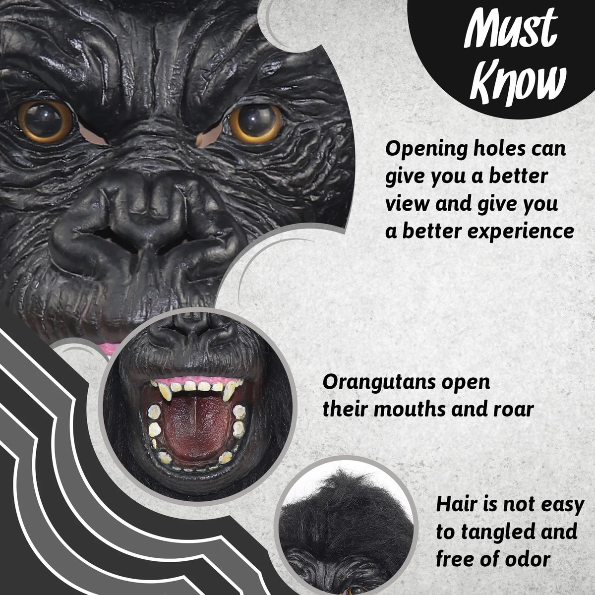 Gorilla Costume Mask | Shaggy Fur