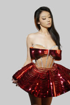 Shiny 2-Piece Rayon Skirt Set