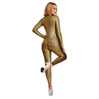 Metallic Scale Catsuit | Sheer Panels