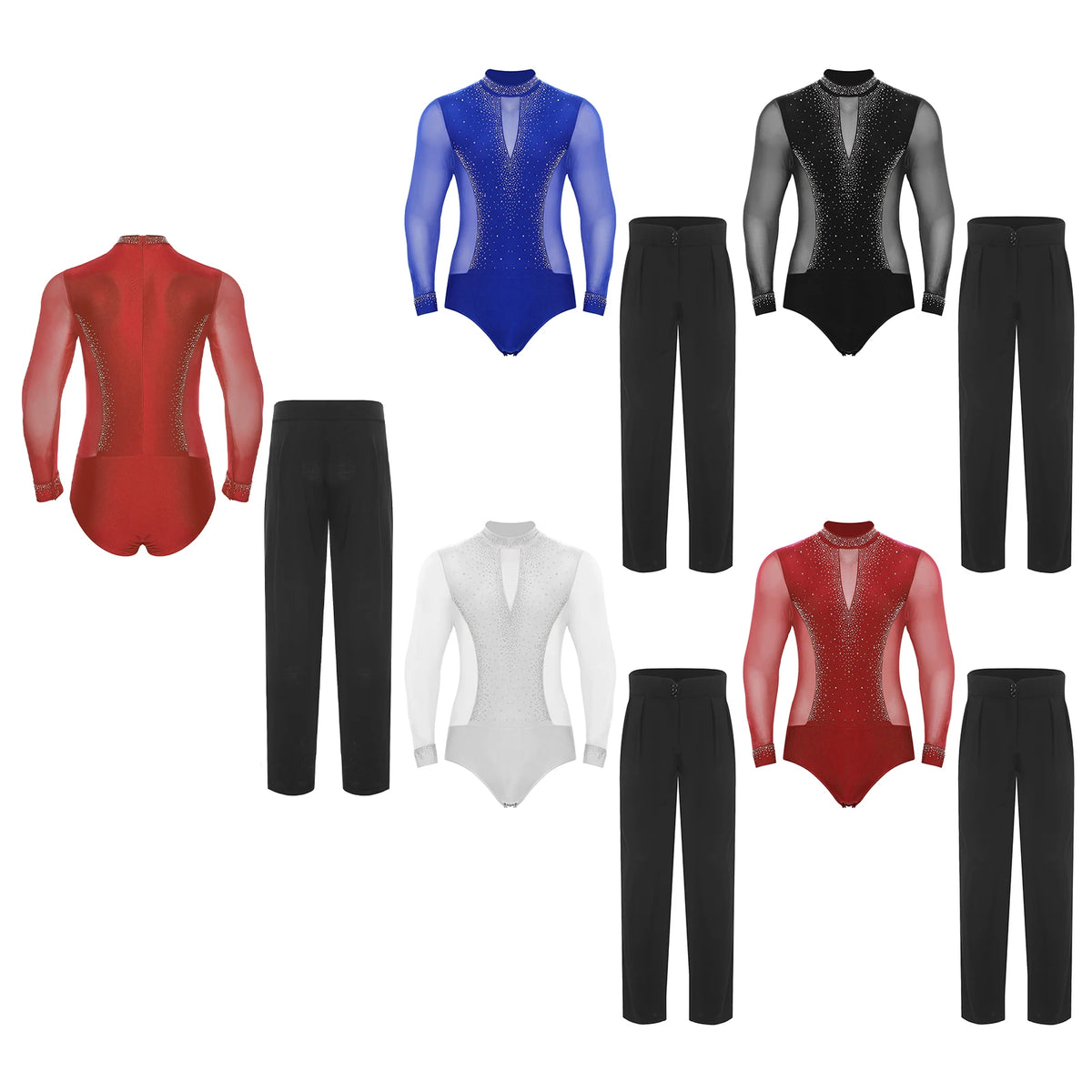 Men’s Latin Outfit | Rhinestone Mesh